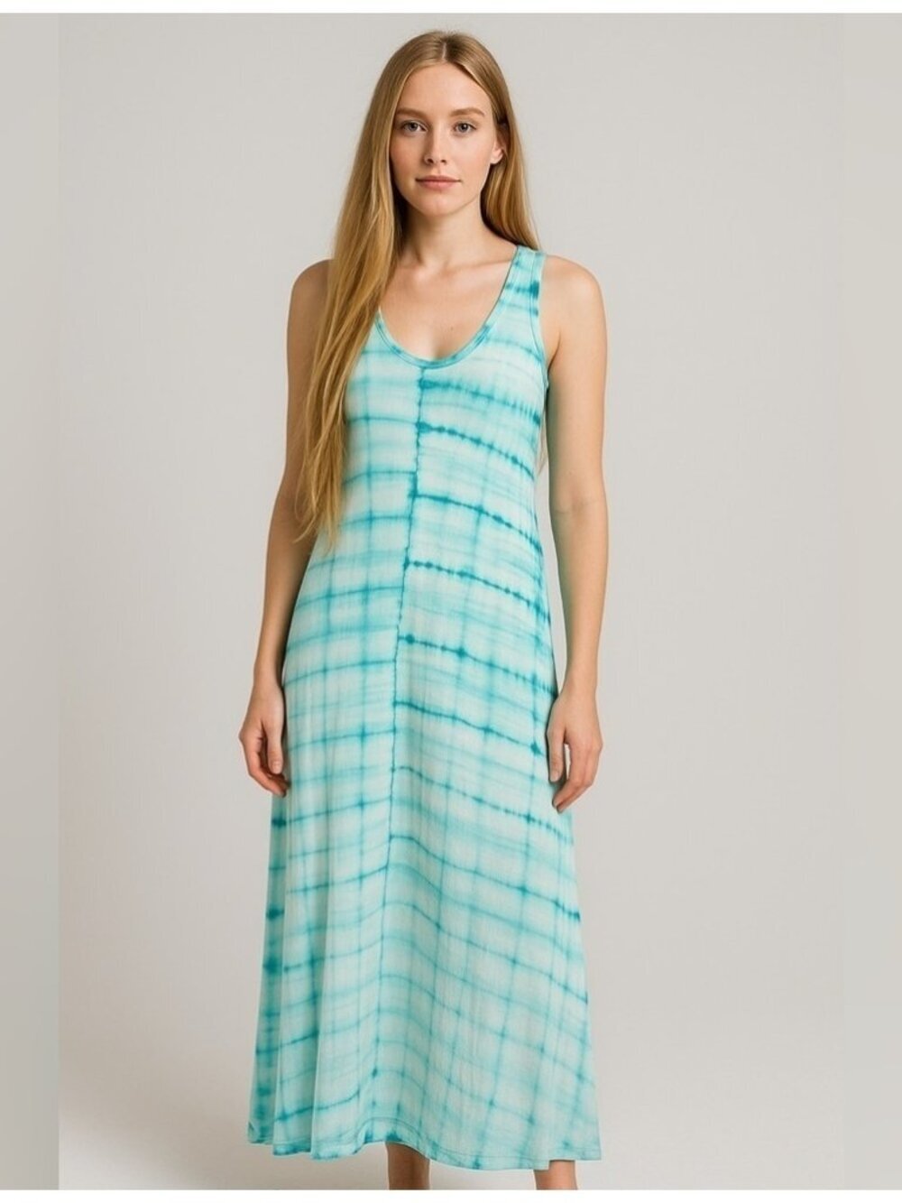Fresh Produce Tie Dye Soft Rayon Stretch Sleeveless Maxi Dress Medium